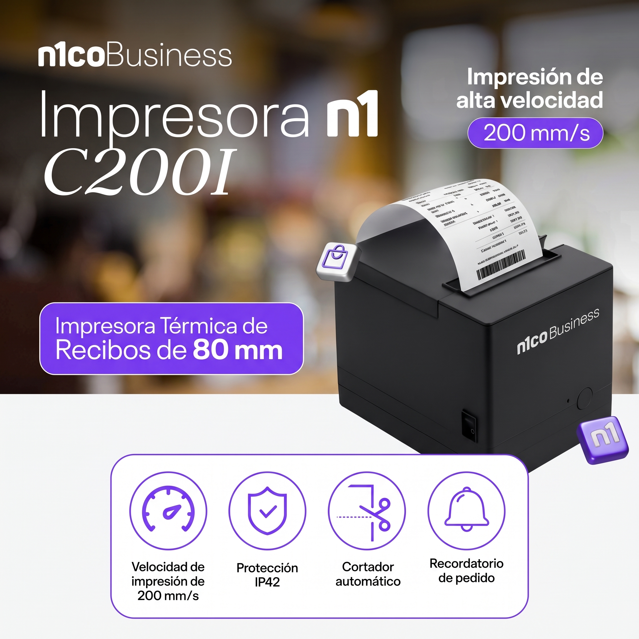 Impresora Térmica de Recibos 80mm – Ideal para Facturación Electrónica