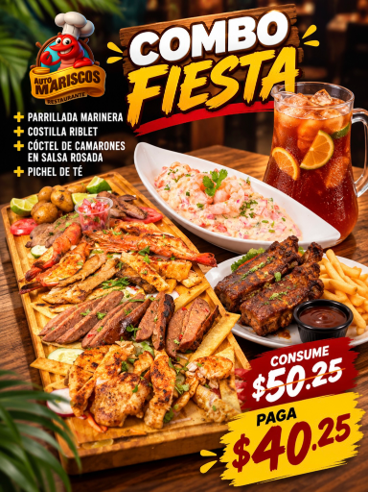 COMBO FIESTA  A TAN SOLO $40.25