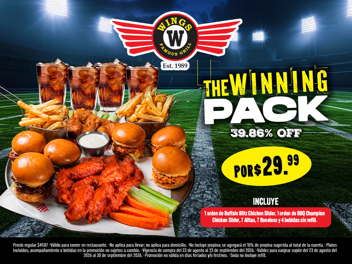 ¡Paga únicamente $29.99 en lugar de $49.87 por un combo para 4 personas!