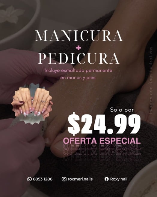 ✨ El look perfecto para tus uñas al mejor precio ✨manicure + pedicure con esmaltado permanente