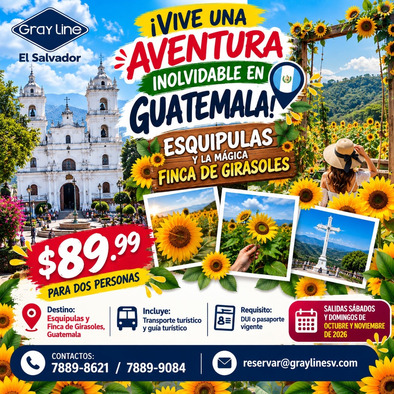 🌻¡VIVE UNA AVENTURA INOLVIDABLE EN GUATEMALA! ESQUIPULAS Y LA MÁGICA FINCA DE GIRASOLES🌻